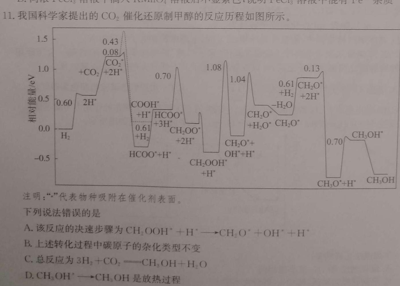 【石家庄一模】石家庄市2023届高中毕业年级教学质量检测（一）化学