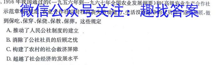 2023年安徽省教育教学联盟大联考·中考密卷(一)1历史