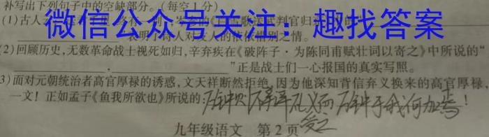 皖智教育安徽第一卷·2023年安徽中考信息交流试卷(五)5语文