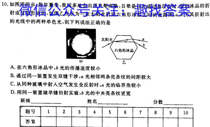 炎德·英才大联考2023届高三模拟试卷物理`