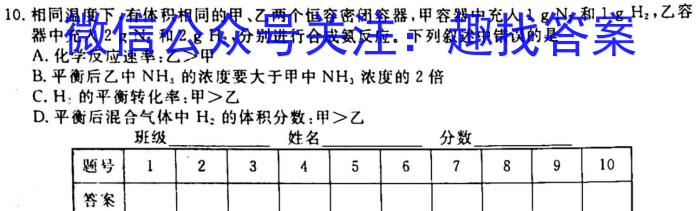 2023年江西省上饶市横峰县九年级第一次联考化学