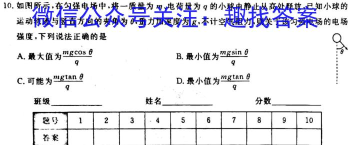 【济宁一模】济宁市2023年高考模拟考试q物理