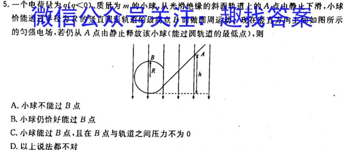 衡水金卷先享题信息卷2023新教材(二)物理`