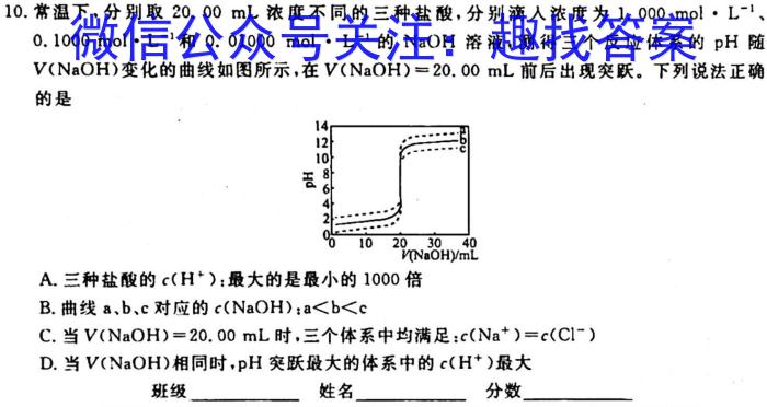 2023年普通高等学校招生全国统一考试23(新高考)·JJ·YTCT金卷·押题猜题(六)6化学