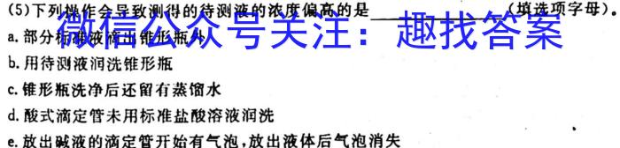 安徽省九年级2022-2023学年新课标闯关卷（十五）AH化学