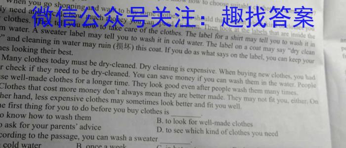 安徽第一卷·2023年中考安徽名校大联考试卷（一）B卷英语