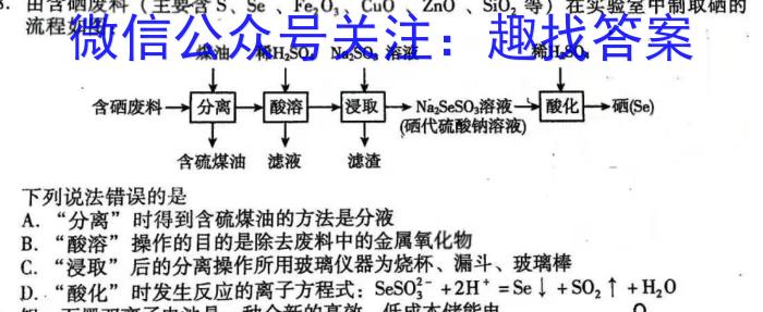 [太原一模]山西省太原市2023年高三年级模拟考试(一)化学