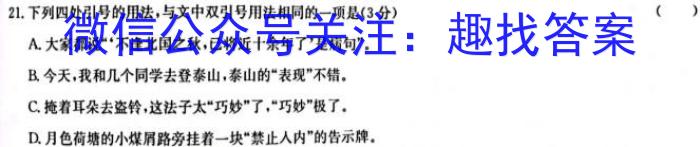 衡中文化2023年衡水新坐标·信息卷(一)语文