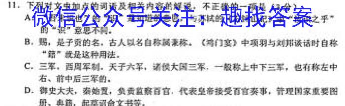 金考卷2023年普通高等学校招生全国统一考试 全国卷 猜题卷(九)9语文