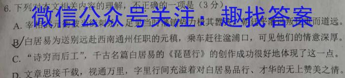 2023年湖南省普通高中学业水平合格性考试仿真试卷(专家版三)语文