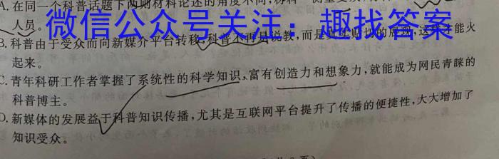 安徽省2025届七年级下学期阶段评估（一）【5LR】语文