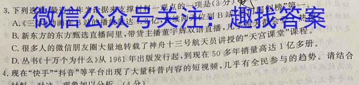 江西省名校联盟2023届九年级下学期3月联考语文