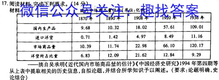 2023年普通高等学校招生全国统一考试·冲刺押题卷(新高考)(二)历史