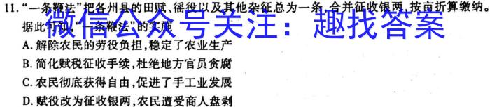 安徽省2023年中考密卷·先享模拟卷（二）历史