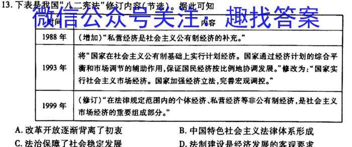 2023届河北大联考高三年级3月联考政治s