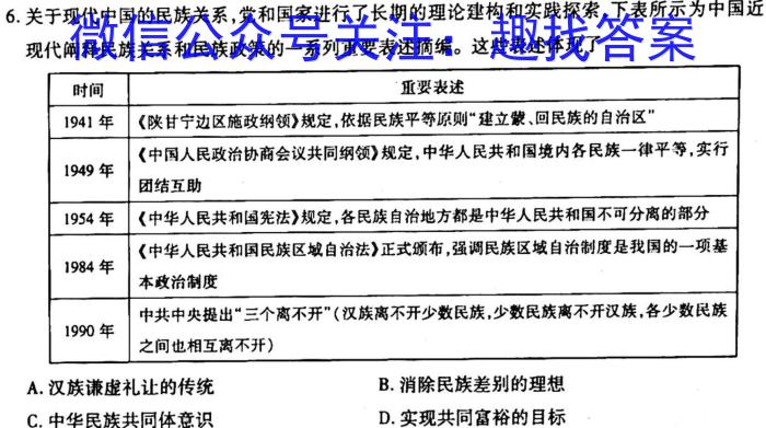 昆明第一中学2023届高中新课标高三第七次高考仿真模拟历史