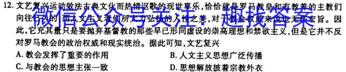 湖北省2022-2023学年九年级上学期期末质量检测历史