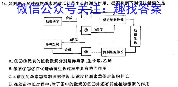 2023抚顺一模高三3月联考生物