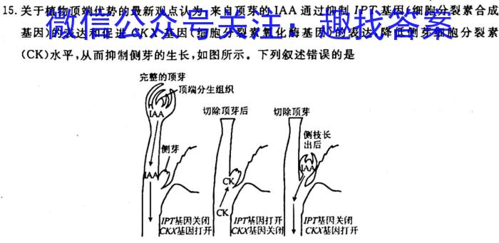 【陕西】2023年商洛市第一次高考模拟检测试卷（23-347C）生物
