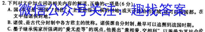 湖湘名校教育联合体/五市十校教研教改共同体2023届高三第三次大联考语文