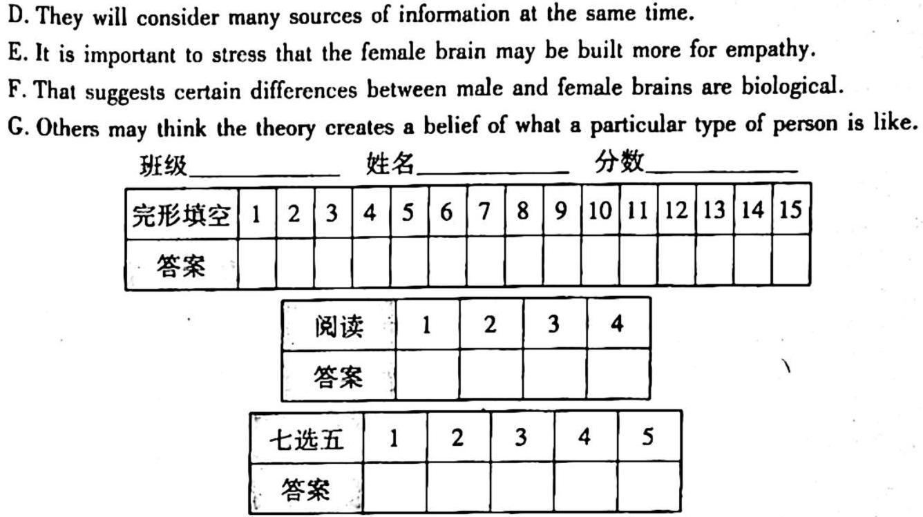 ［衡阳二模］2023年衡阳市高三年级第二次模拟考试英语