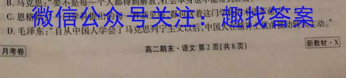 文博志鸿2023年河北省初中毕业生升学文化课模拟考试(经典二)语文