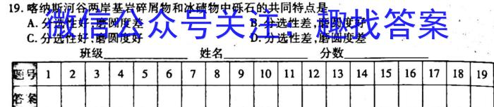 安徽省2023届九年级联盟考试（23-CZ124c）s地理