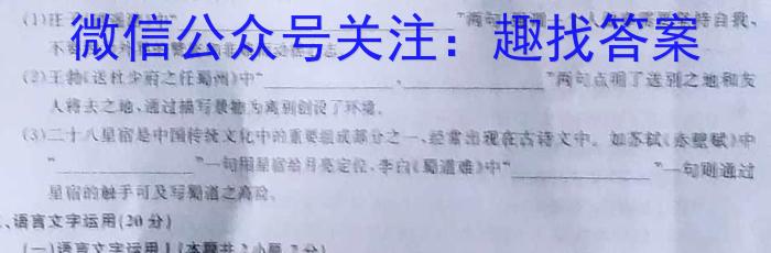 中考必刷卷·安徽省2023年安徽中考第一轮复习卷(六)6语文