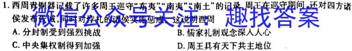 2023年安徽省高三训练试卷3月联考(23-351C)历史