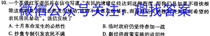 江西省重点中学盟校2023届高三第一次联考历史