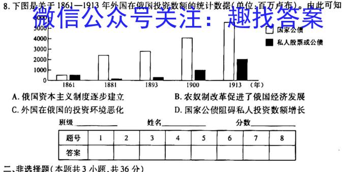 江西省2025届七年级第五次阶段适应性评估【R-PGZX A JX】历史