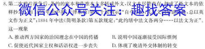 河南省周口市项城市2024届八年级下学期阶段性评价卷一历史