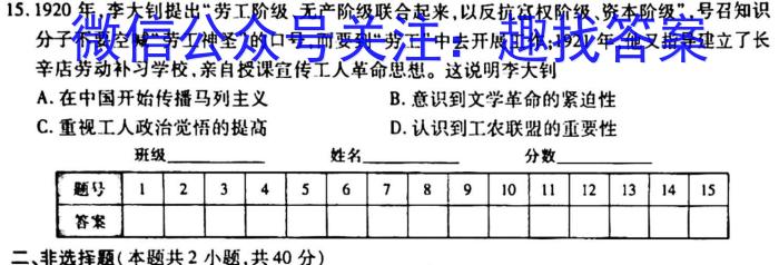 安徽省太和县2023年初中学业水平考试模拟测试卷（一）政治s