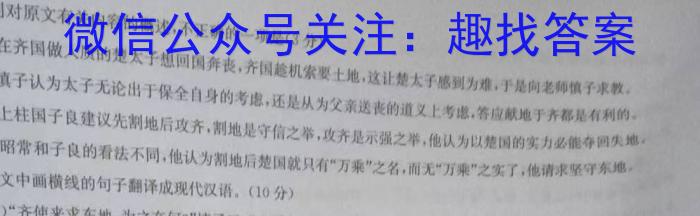 江西省2023届九年级《学业测评》分段训练（五）语文