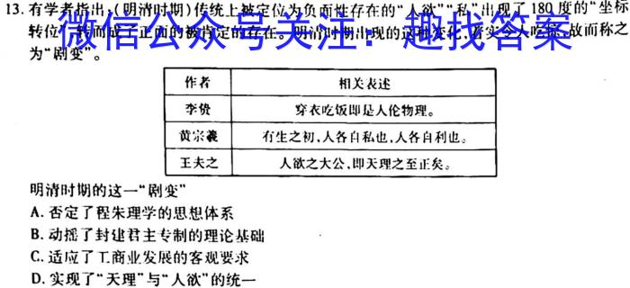 2025届陕西高一年级3月联考历史