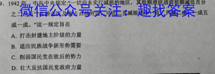 河南省周口市项城市2024届八年级下学期阶段性评价卷一历史