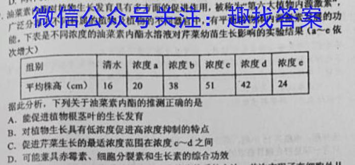 石室金匮2023届高考专家联测卷(四)4生物