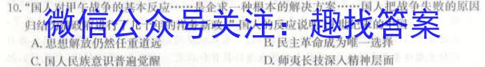 皖智教育安徽第一卷·2023年安徽中考第一轮复习试卷(十)历史