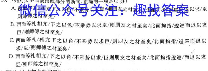 江西省名校联盟2023届九年级下学期3月联考语文