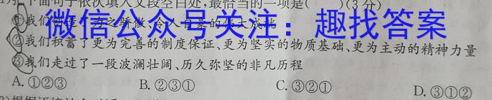 安徽省2023届九年级下学期教学评价一语文