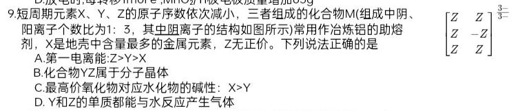 2023届湖南【五市十校】教研教改共同体高三3月联考化学