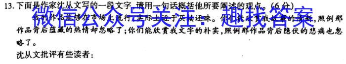 湖南新高考教学教研联盟（长郡十八校联盟）2023届高三年级联考联评语文