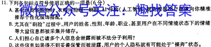 天一大联考 2023年高考全真冲刺卷(一)(二)语文