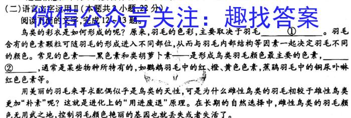 2023年临沂市2022级普通高中学科素养水平监测试卷(2023.2)语文