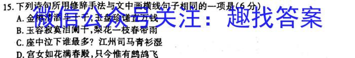 江西省2023年初中学业水平考试模拟卷（二）语文