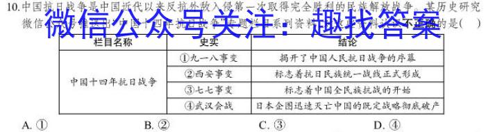江西省2024届八年级结课评估（5LR）历史
