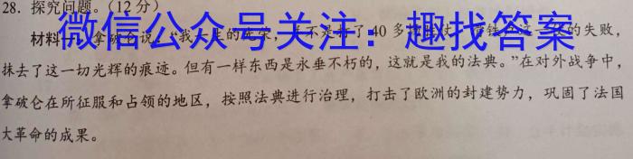 河南省周口市项城市2024届八年级下学期阶段性评价卷一历史