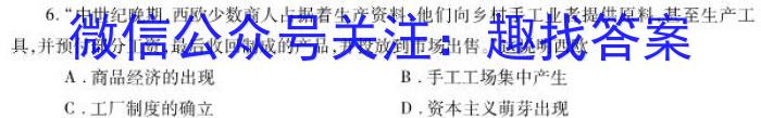 2023届名校之约·中考导向总复习模拟样卷(五)5历史