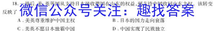 江西省宜春市2023届九年级3月联考历史