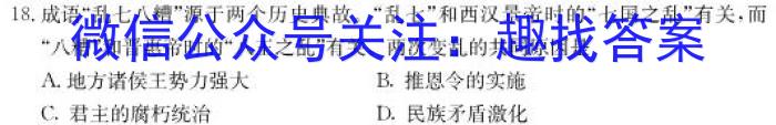 河北省2023届九年级结课质量评估（23-CZ136c）历史